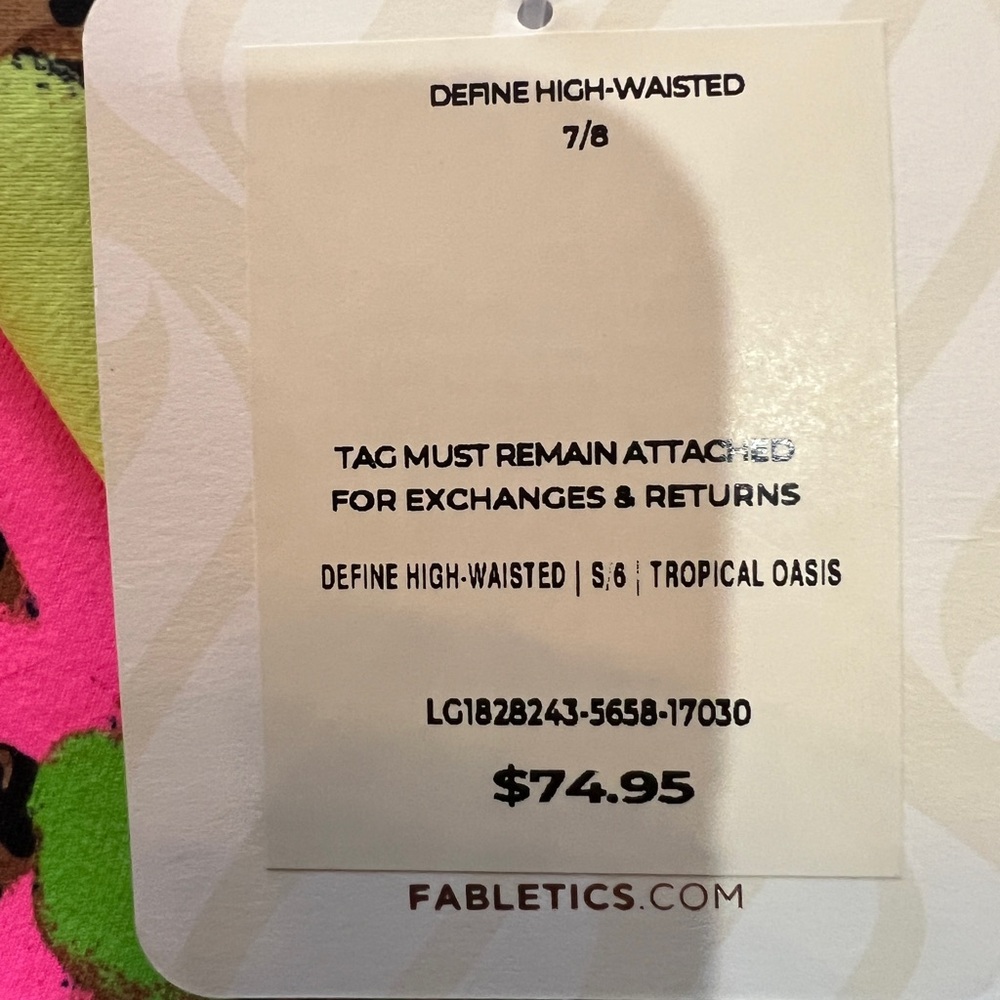 Fabletics Define Powerhold high-waisted 7/8 Legging in Tropical Oasis - NWT - SM - Picture 8 of 11